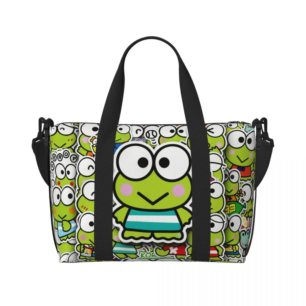 Сумка-тоут в стиле аниме с героями мультфильмов Kero Kero Keroppi для женщин, большая вместительная спортивная пляжная дорожная сумка 
Сумка-тоут в стиле аниме с героями мультфильмов Kero Kero Keroppi для женщин, большая вместительная спортивная пляжная дорожная сумка