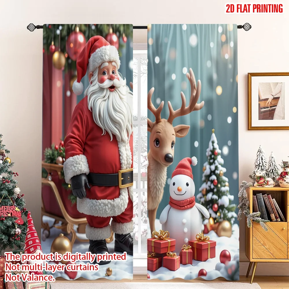 2pcs 2D flat printing Christmas Curtains Santa Snowman Reindeer Gifts 100% Polyester Without Electricity Spring Use for Holiday
2pcs 2D flat printing Christmas Curtains Santa Snowman Reindeer Gifts 100% Polyester Without Electricity Spring Use for Holiday