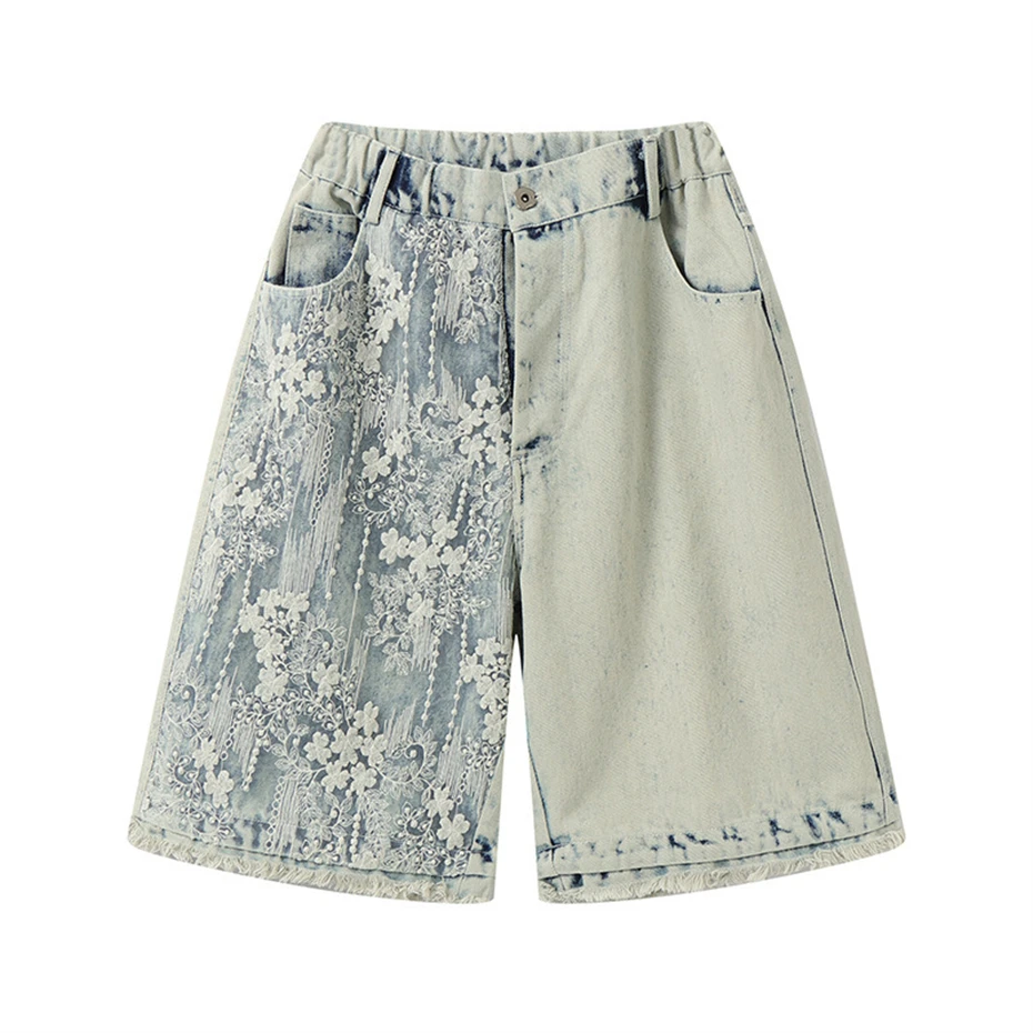 Hip Hop Denim Shorts Men Streetwear Vintage Lace Splicing Jeans Short Oversized Harajuku Baggy Raw Edge Knee Length Pant Unisex
Hip Hop Denim Shorts Men Streetwear Vintage Lace Splicing Jeans Short Oversized Harajuku Baggy Raw Edge Knee Length Pant Unisex
