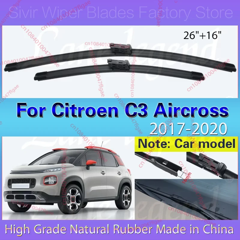2pcs For Citroen C3 Aircross 2017 2018 2019 2020 Front Wiper Blades Windshield Windscreen Front Window 26"+16" Car Accessories
2pcs For Citroen C3 Aircross 2017 2018 2019 2020 Front Wiper Blades Windshield Windscreen Front Window 26"+16" Car Accessories