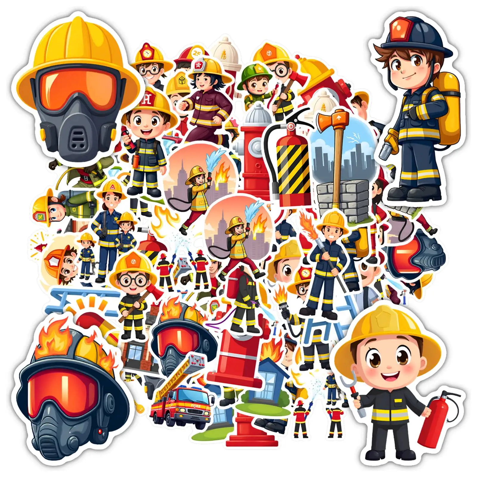 35pcs-50pcs Educational Firefighter Stickers Bright Safety Stickers Teacher Reward Stickers For Suitcase Fridge Phone
35pcs-50pcs Educational Firefighter Stickers Bright Safety Stickers Teacher Reward Stickers For Suitcase Fridge Phone
