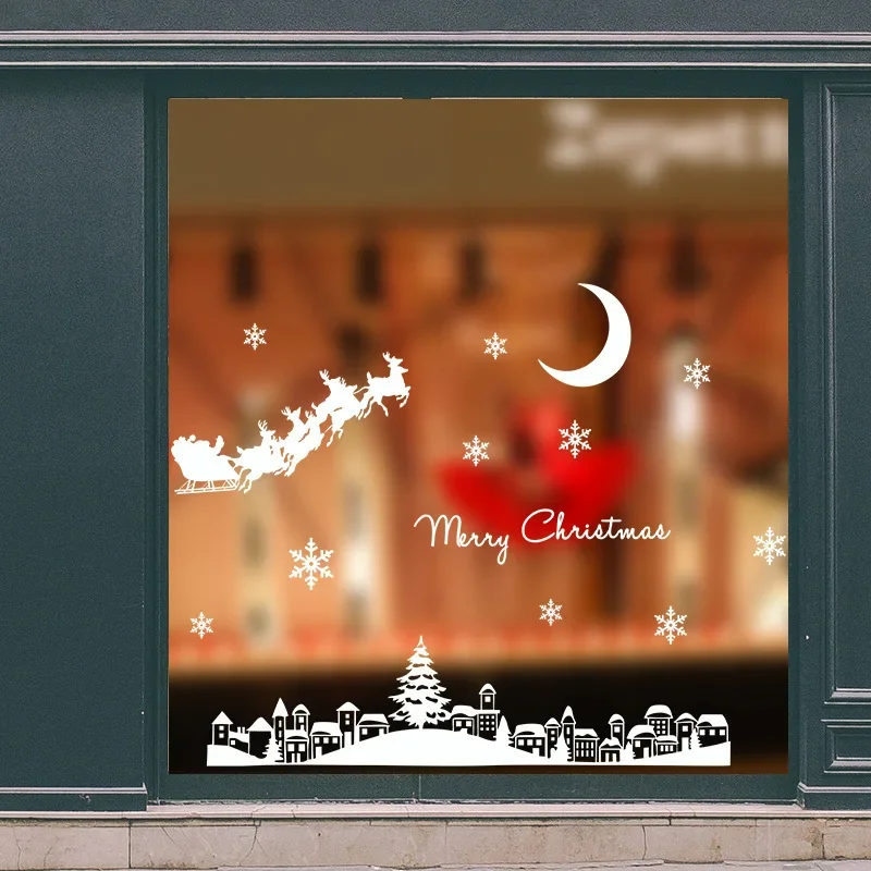 Christmas Moon Night Electrostatic Stickers Snowflake Elk Glass Window Wall Stickers Xmas Decorative Design Decor Home Decals
Christmas Moon Night Electrostatic Stickers Snowflake Elk Glass Window Wall Stickers Xmas Decorative Design Decor Home Decals