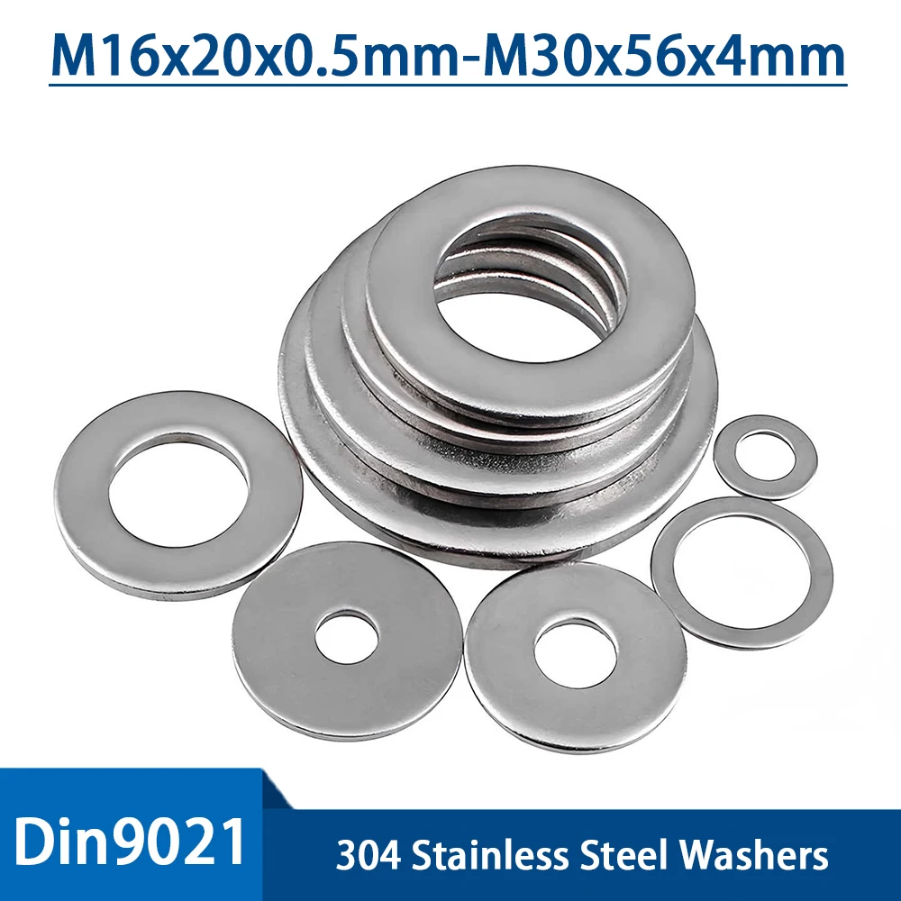 304 Stainless Steel Flat Washer M16 M18 M20 M22 M24 M27 M30 Metal Screw Gasket Meson Sealing Plain Washers Spacer Shim DIN9021
304 Stainless Steel Flat Washer M16 M18 M20 M22 M24 M27 M30 Metal Screw Gasket Meson Sealing Plain Washers Spacer Shim DIN9021