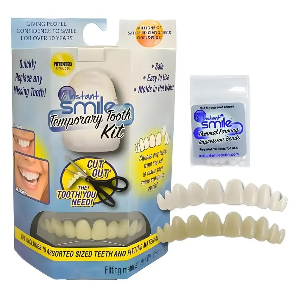 1 Kit Dental Care Fake Teeth Denture Veneers Upper Lower Snap Brace Flexible Comfort Fit False Tooth Repair Filling Materials
1 Kit Dental Care Fake Teeth Denture Veneers Upper Lower Snap Brace Flexible Comfort Fit False Tooth Repair Filling Materials