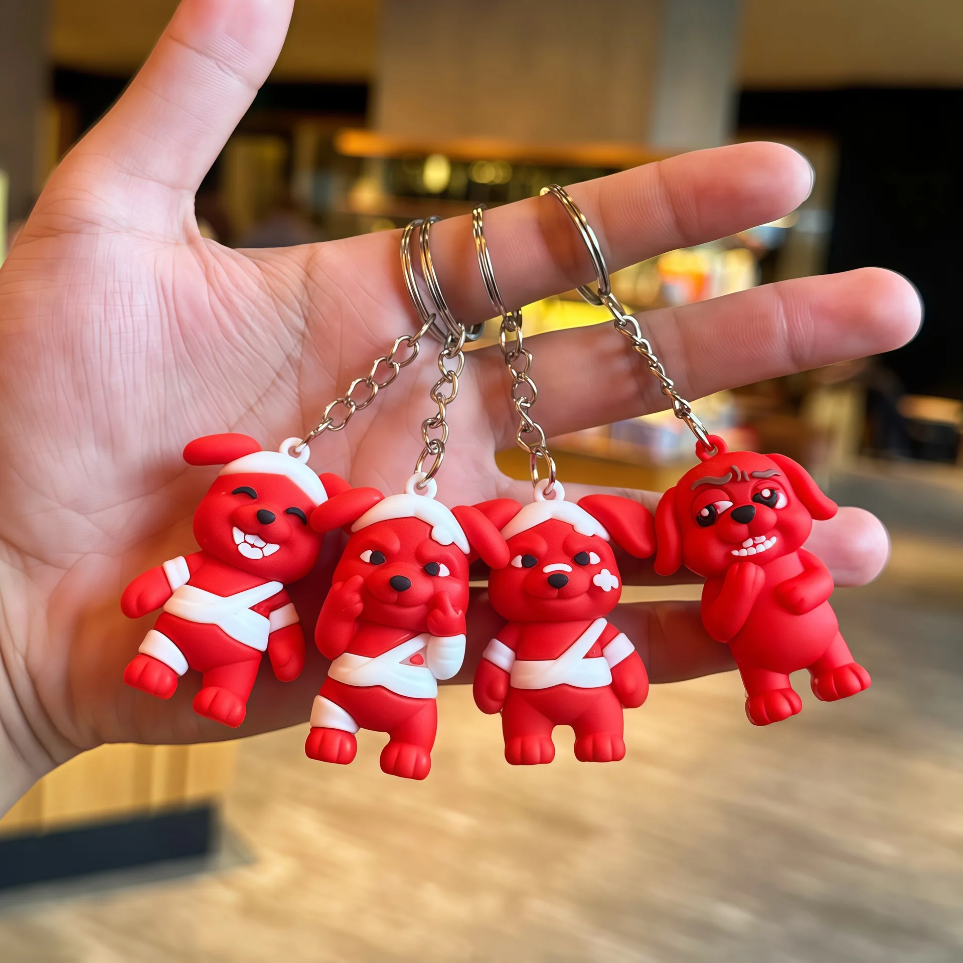4Pcs/set Evil Dog Keychain Cute Cartoon Red Puppy PVC Soft Rubber Pendant Funny Animal Key Ring Bag Charm Car Key Accessory
4Pcs/set Evil Dog Keychain Cute Cartoon Red Puppy PVC Soft Rubber Pendant Funny Animal Key Ring Bag Charm Car Key Accessory