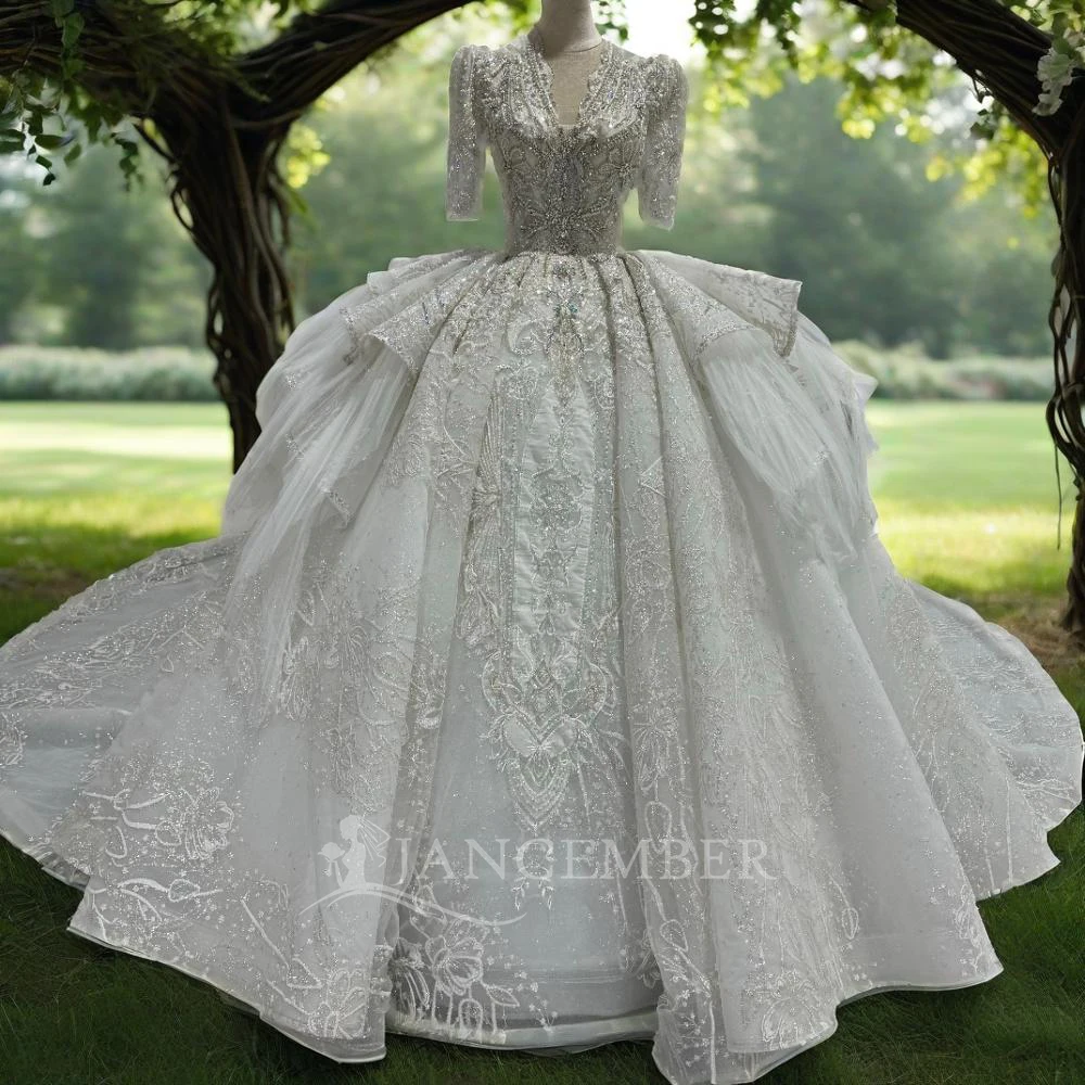 Jancember Luxury Ball Gown Wedding Dress For Women 2025 Bride Short Sleeve Princess Wedding Gown Vestidos De Novia MN227
Jancember Luxury Ball Gown Wedding Dress For Women 2025 Bride Short Sleeve Princess Wedding Gown Vestidos De Novia MN227