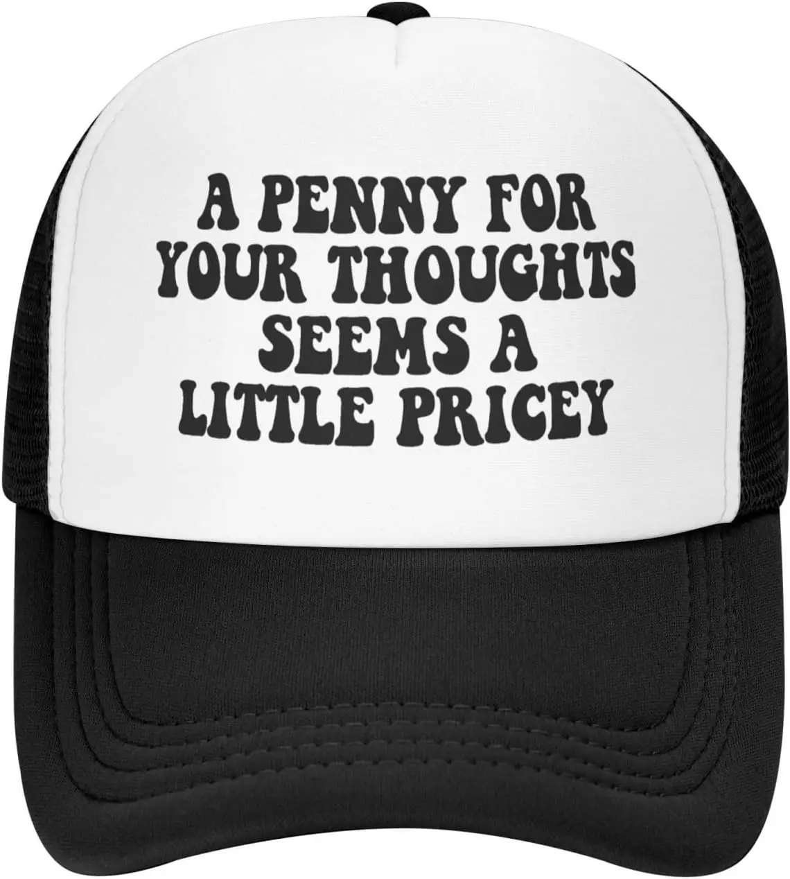 Пенни для вашей мысли, шовы, маленькая ценника, шляпа дальнобойщика, забавная саркастическая регулируемая бейсболка для взрослых
Пенни для вашей мысли, шовы, маленькая ценника, шляпа дальнобойщика, забавная саркастическая регулируемая бейсболка для взрослых