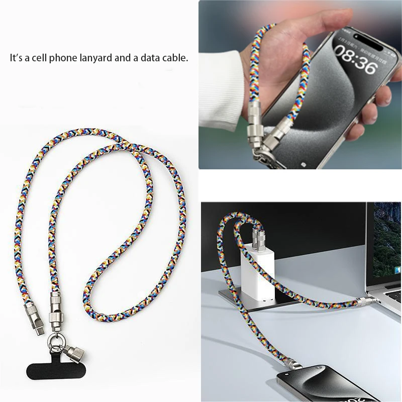 New Phone Lanyard Charging Cable 2in1 Braided Anti-lost Rope PD 60W Fast Charging Type-c Lightning Data Phone Case Wrist Strap
New Phone Lanyard Charging Cable 2in1 Braided Anti-lost Rope PD 60W Fast Charging Type-c Lightning Data Phone Case Wrist Strap