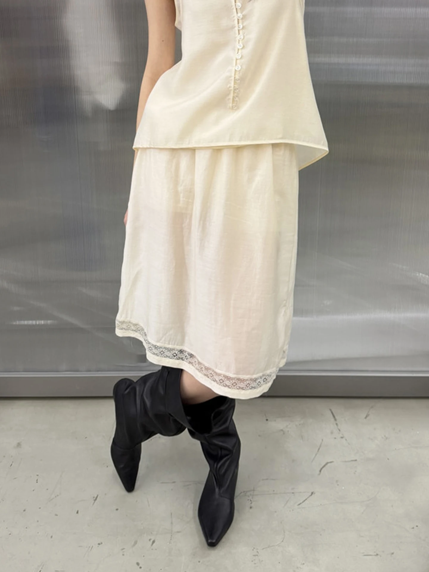 High Waist Lace Trim Skirt Women's Korean Style Layered Base Layer Skirt Slimming See through A-Line Skirt
High Waist Lace Trim Skirt Women's Korean Style Layered Base Layer Skirt Slimming See through A-Line Skirt