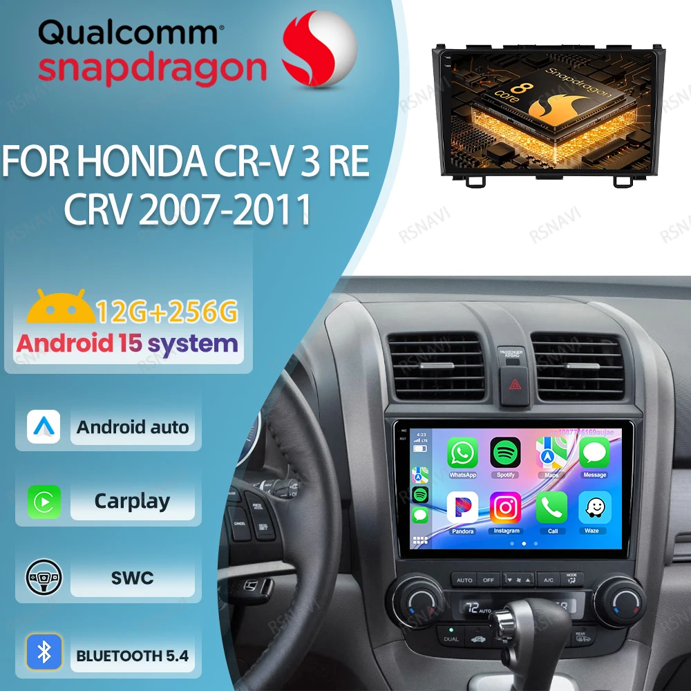 Car Radio Android 15 For Honda CR-V 3 RE CRV 2007-2011 Multimedia Navigation Stereo Qualcomm DSP BT Head Unit 5G WIFI Autoradio
Car Radio Android 15 For Honda CR-V 3 RE CRV 2007-2011 Multimedia Navigation Stereo Qualcomm DSP BT Head Unit 5G WIFI Autoradio