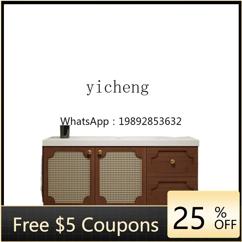 Ancient Style Retro Bathroom Cabinet Combination Rattan Bathroom Table Corian Stone Plate Integrated Ceramic Basin
Ancient Style Retro Bathroom Cabinet Combination Rattan Bathroom Table Corian Stone Plate Integrated Ceramic Basin