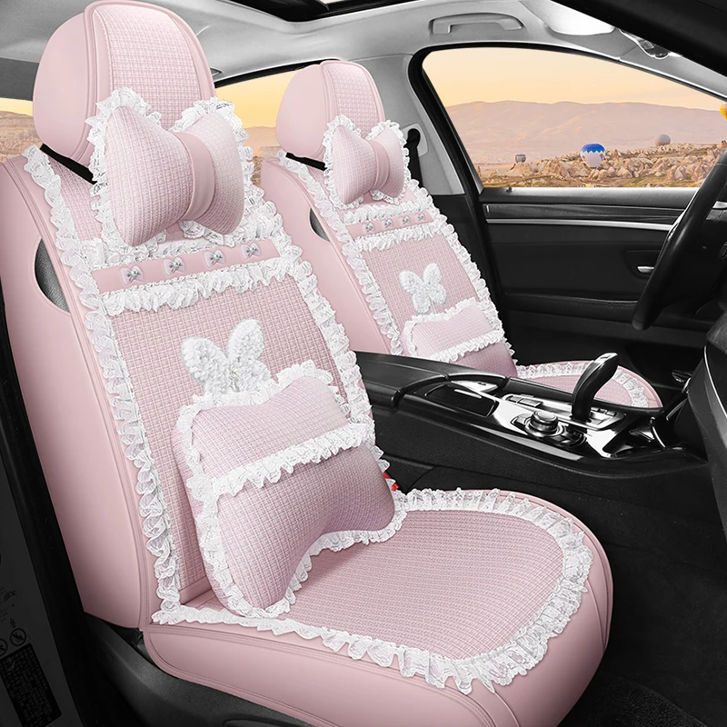 Cute Pink Car Seat Cover Set for Women Universal Breathable Four Seasons Non-slip Seat Cushion Protector Interior Accessories
Cute Pink Car Seat Cover Set for Women Universal Breathable Four Seasons Non-slip Seat Cushion Protector Interior Accessories