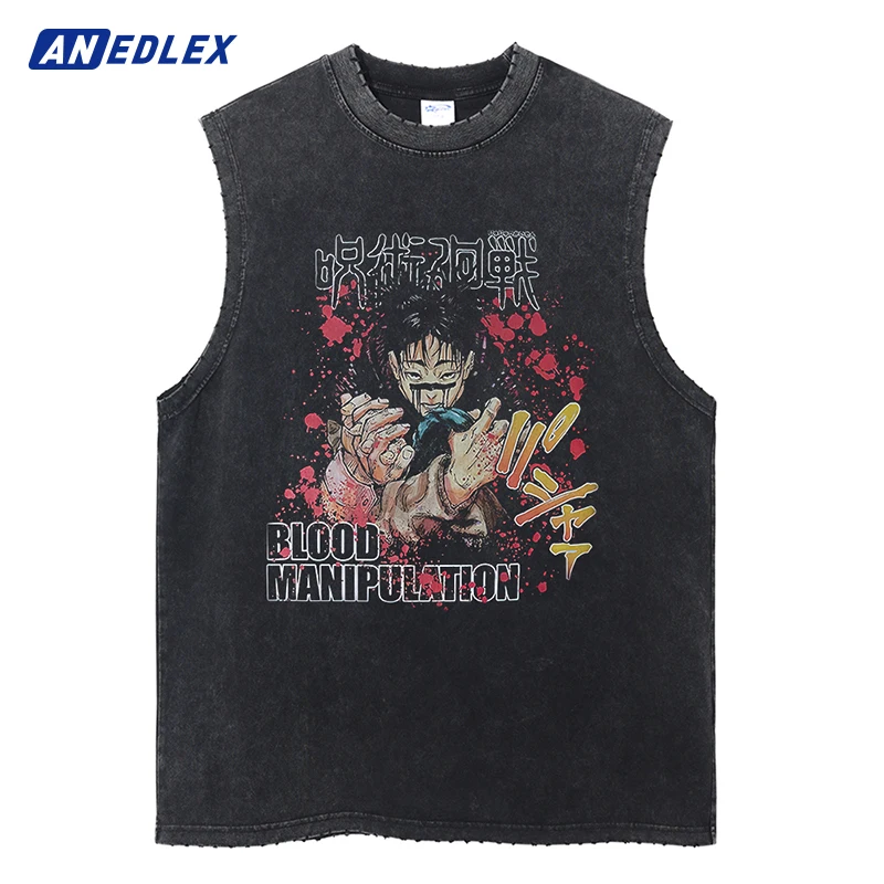 Vintage Fashion Men Sleeveless T-Shirts Cotton Man Tops Tees Washed Japanese Anime Casual Tops Harajuku Oversize Tank Top Black
Vintage Fashion Men Sleeveless T-Shirts Cotton Man Tops Tees Washed Japanese Anime Casual Tops Harajuku Oversize Tank Top Black