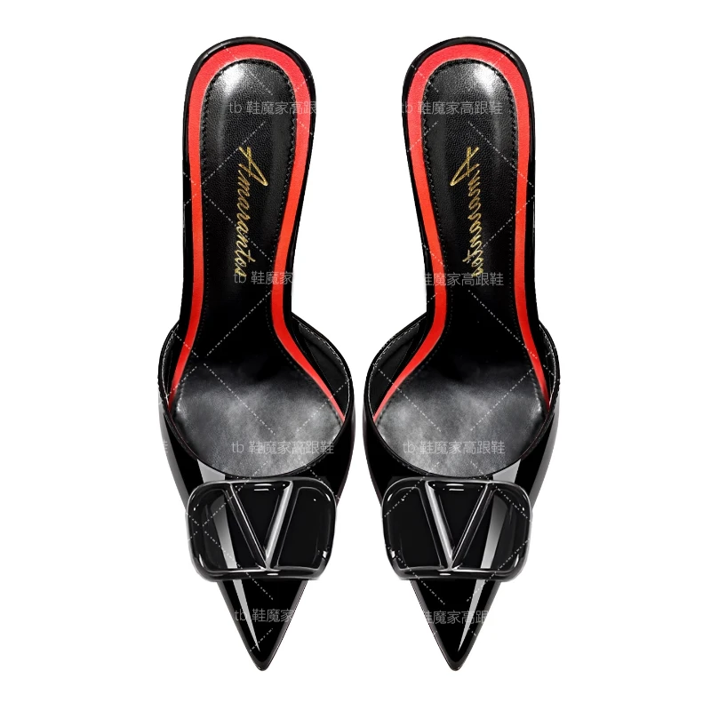 2025 new black pointed toe cap cool high slipper with ultra-fine heel and empty back half slipper for wearing high heels outside
2025 new black pointed toe cap cool high slipper with ultra-fine heel and empty back half slipper for wearing high heels outside