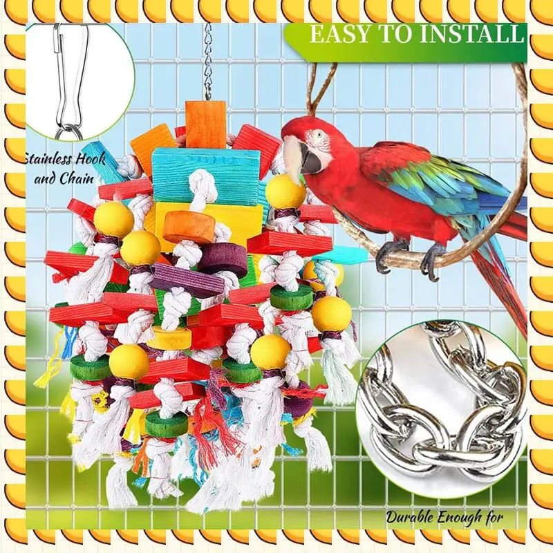 BAAU Multicolored Wooden Blocks Tearing Toys With Wood Beads,Best Bird Toys For Parrot
BAAU Multicolored Wooden Blocks Tearing Toys With Wood Beads,Best Bird Toys For Parrot
