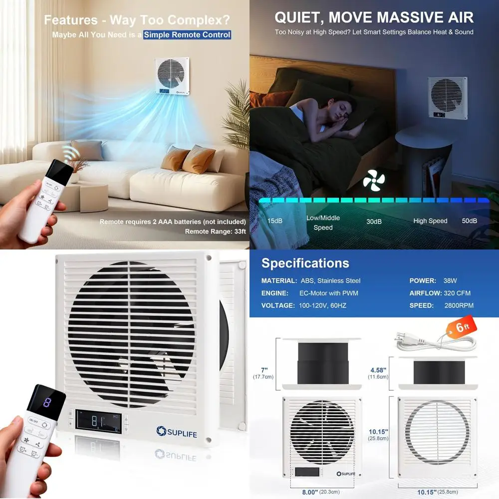 8 Dual-Direction Remote-Controlled Wall Air Conditioner with 320 CFM, Temperature Control, and Quiet Operation
8 Dual-Direction Remote-Controlled Wall Air Conditioner with 320 CFM, Temperature Control, and Quiet Operation