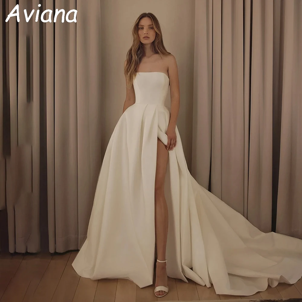 Aviana Elegant Long Wedding Dresses Satin Strapless Floor-Length A-Line Brides Dress Tailor-Made Women Vestidos De Novias 2024
Aviana Elegant Long Wedding Dresses Satin Strapless Floor-Length A-Line Brides Dress Tailor-Made Women Vestidos De Novias 2024