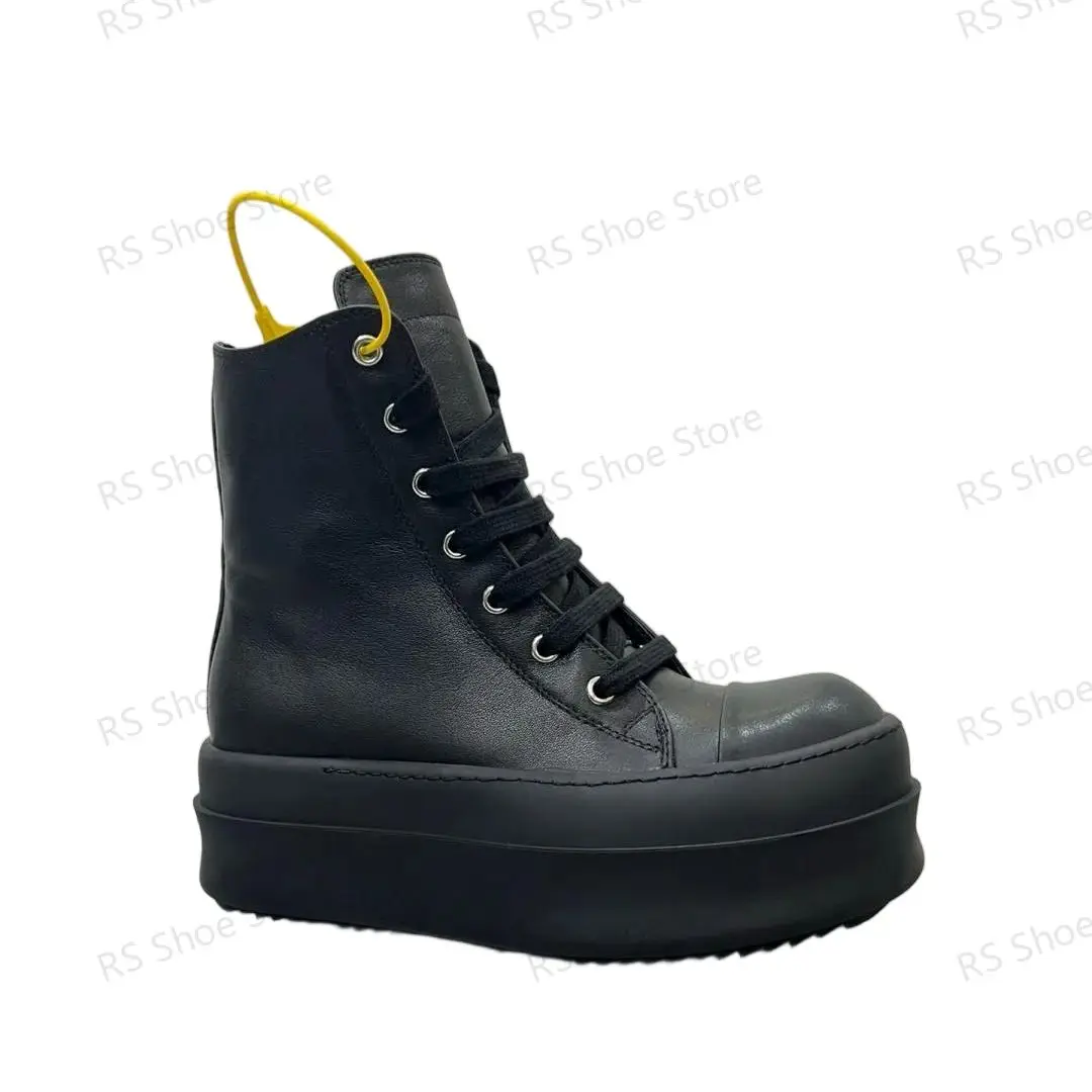 Ro Men Shoe Full Black Leather High Top Shoes Women Sneaker Casual Boot Zipper 6cm Thick Sole Height Increasing Pantshoes
Ro Men Shoe Full Black Leather High Top Shoes Women Sneaker Casual Boot Zipper 6cm Thick Sole Height Increasing Pantshoes