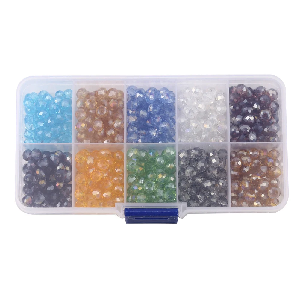 500Pcs 6mm 10 Color Faceted Crystal Glass Beads DIY Jewelry Making Bracelets Earrings Organizer Storage Container Box
500Pcs 6mm 10 Color Faceted Crystal Glass Beads DIY Jewelry Making Bracelets Earrings Organizer Storage Container Box