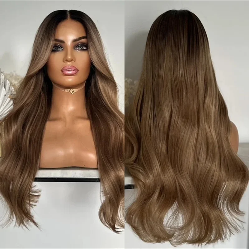Ombre Chestnut Brown Highlights Synthetic HD Lace Front Wig for Black Women 26 Inch Natural Preplucked Hairline Natural Look
Ombre Chestnut Brown Highlights Synthetic HD Lace Front Wig for Black Women 26 Inch Natural Preplucked Hairline Natural Look