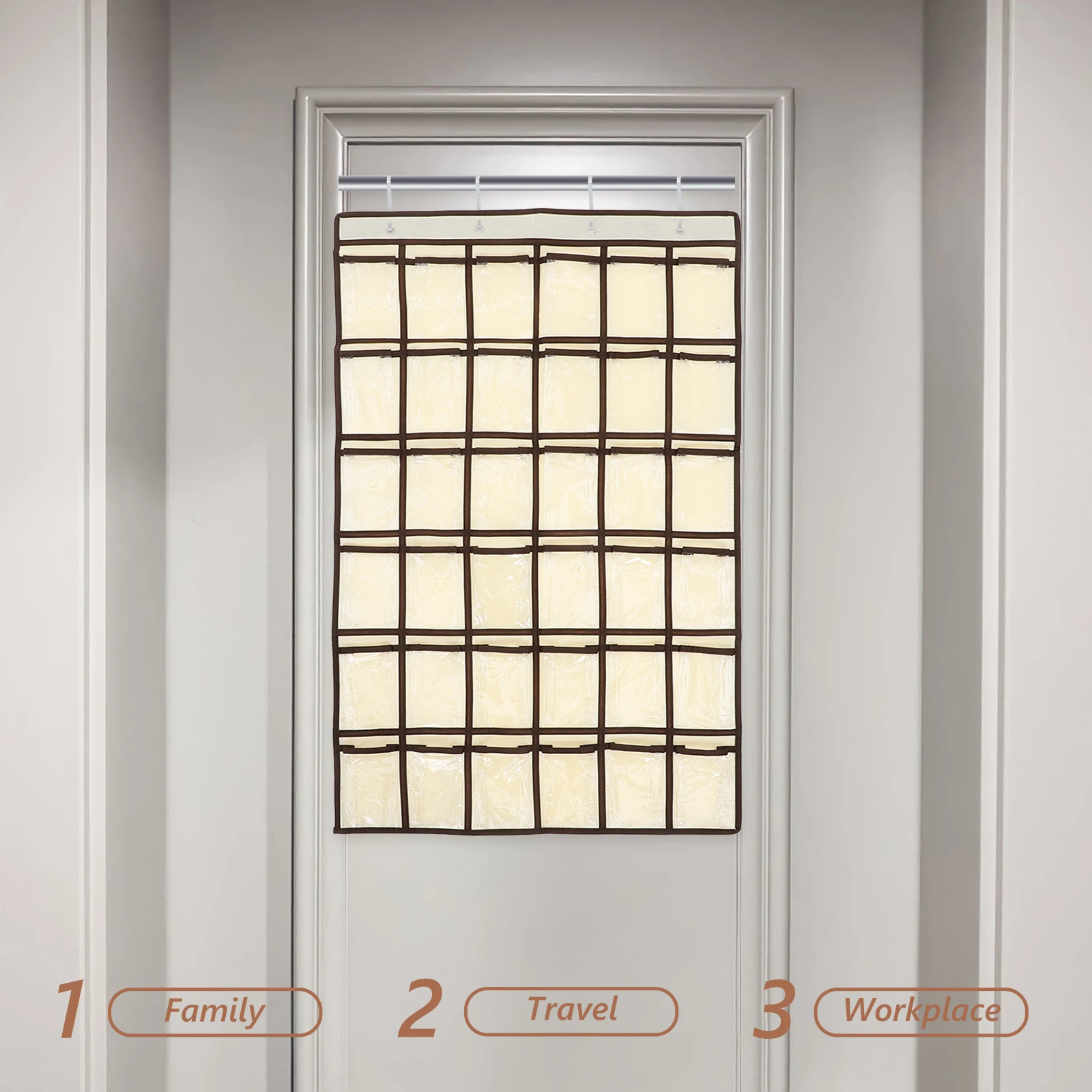 36 Transparent Pocket Storage ganizer for Cards Phones Jewelry Beige Hanging Wall Door Closet Classroom Small Item organizer
36 Transparent Pocket Storage ganizer for Cards Phones Jewelry Beige Hanging Wall Door Closet Classroom Small Item organizer