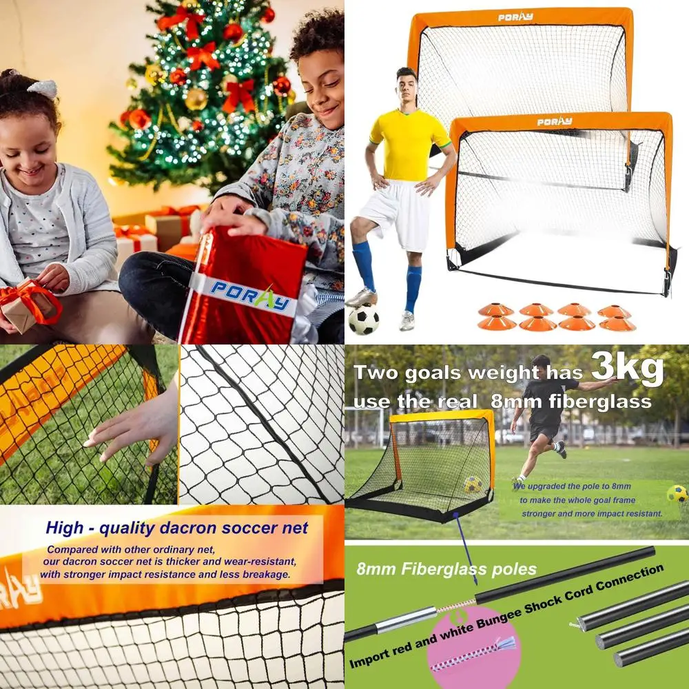 Portable Soccer Goal Net for Kids & Adults with 210D Fabric and Extra Stakes - Perfect for Birthday Gifts, Outdoor Play, and Soc
Portable Soccer Goal Net for Kids & Adults with 210D Fabric and Extra Stakes - Perfect for Birthday Gifts, Outdoor Play, and Soc