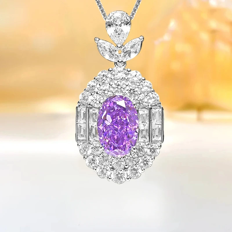 Luxury and Fashionable Colored Diamond S925 Sterling Silver Pendant Set with High Carbon Diamond Engagement Jewelry
Luxury and Fashionable Colored Diamond S925 Sterling Silver Pendant Set with High Carbon Diamond Engagement Jewelry