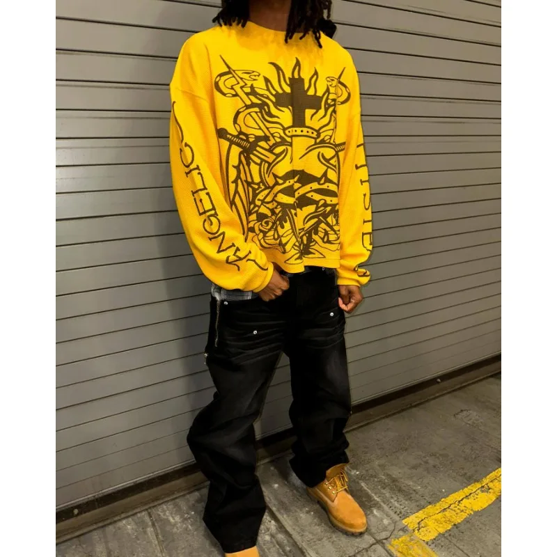 Y2k American High-quality Loose High Street Trendy Casual Printed T-shirts for Men O-neck Pullover Round Neck Long Sleeved Tops
Y2k American High-quality Loose High Street Trendy Casual Printed T-shirts for Men O-neck Pullover Round Neck Long Sleeved Tops