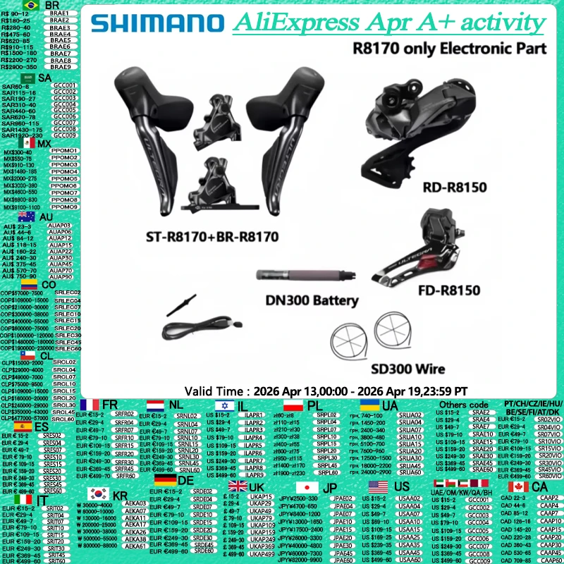 Shimano R8170 ULTEGRA Di2 Electronic Part 2x12S R8150 Front Rear Derailleur Hydraulic Disc Brake Road Bicycle Di2 Set