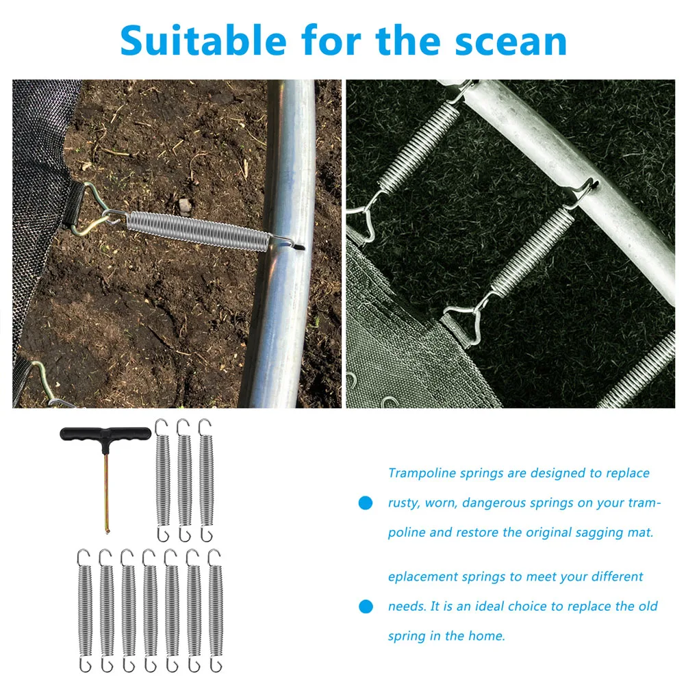 1 set Galvanized Steel Trampoline Springs Replacement Heavy Duty Strong Bounce Enhancing Compact for Trampoline
1 set Galvanized Steel Trampoline Springs Replacement Heavy Duty Strong Bounce Enhancing Compact for Trampoline
