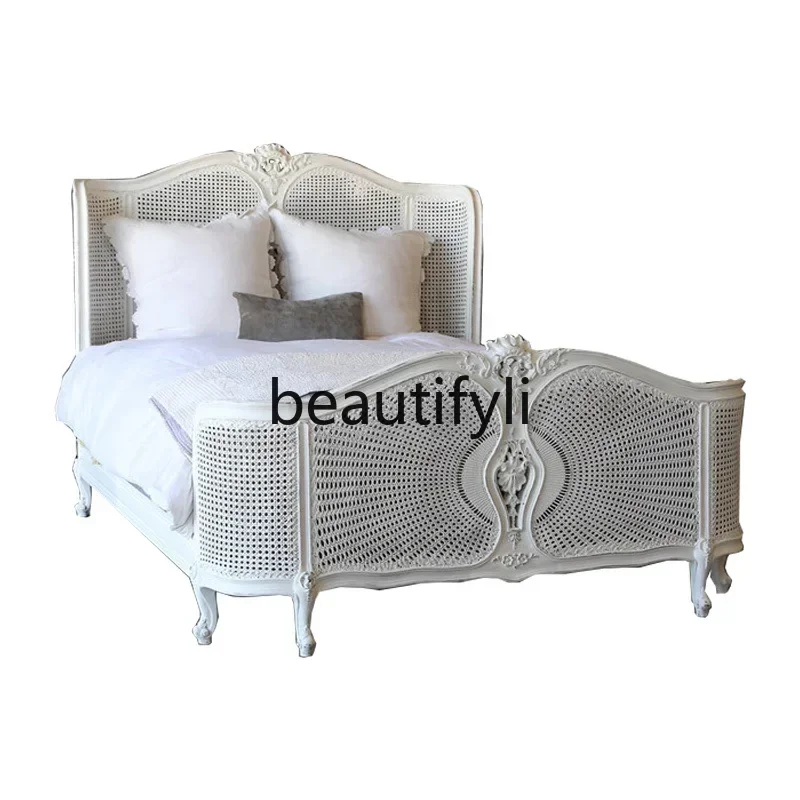 FFFFrench solid wood carving flower double bed log full solid wood rattan woven bed European rattan art antique European bed
FFFFrench solid wood carving flower double bed log full solid wood rattan woven bed European rattan art antique European bed