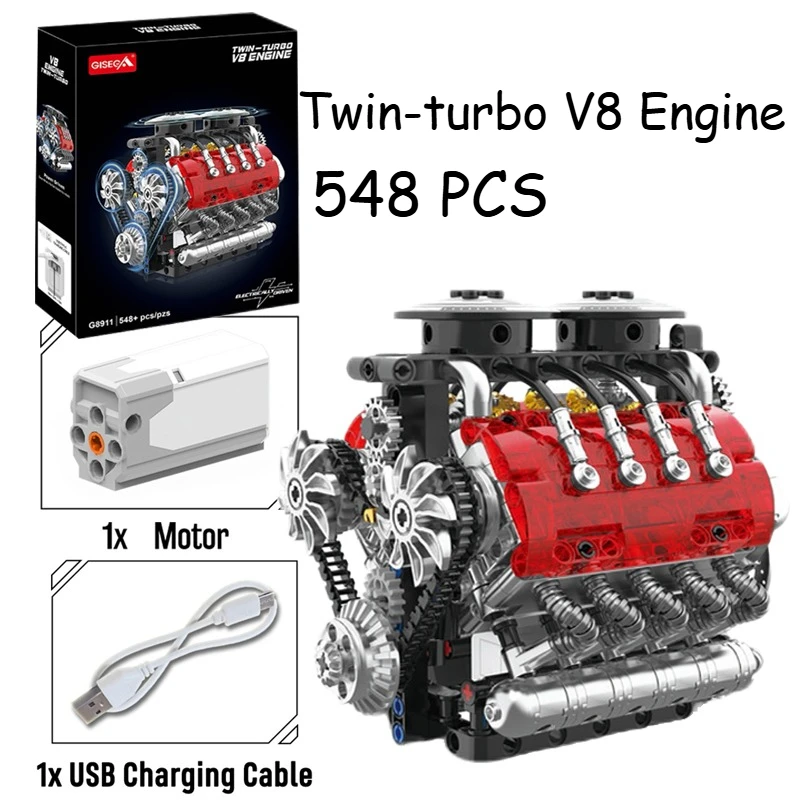 548PCS Motorized Twin-turbo V8 Engine,Creative Electrically Drive Model Building Blocks Tech Car Parts Toys Set Adults Kids Gift
548PCS Motorized Twin-turbo V8 Engine,Creative Electrically Drive Model Building Blocks Tech Car Parts Toys Set Adults Kids Gift