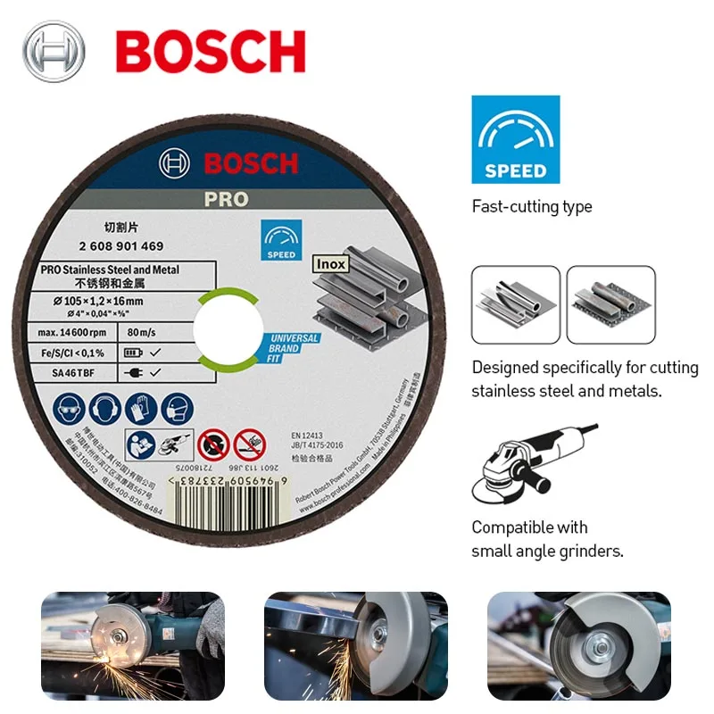 Bosch Angle Grinder Cutting Blade Accessories Professional Grade Circular Stainless Steel Saw Blade Tool 105X1.2X16Mm
Bosch Angle Grinder Cutting Blade Accessories Professional Grade Circular Stainless Steel Saw Blade Tool 105X1.2X16Mm