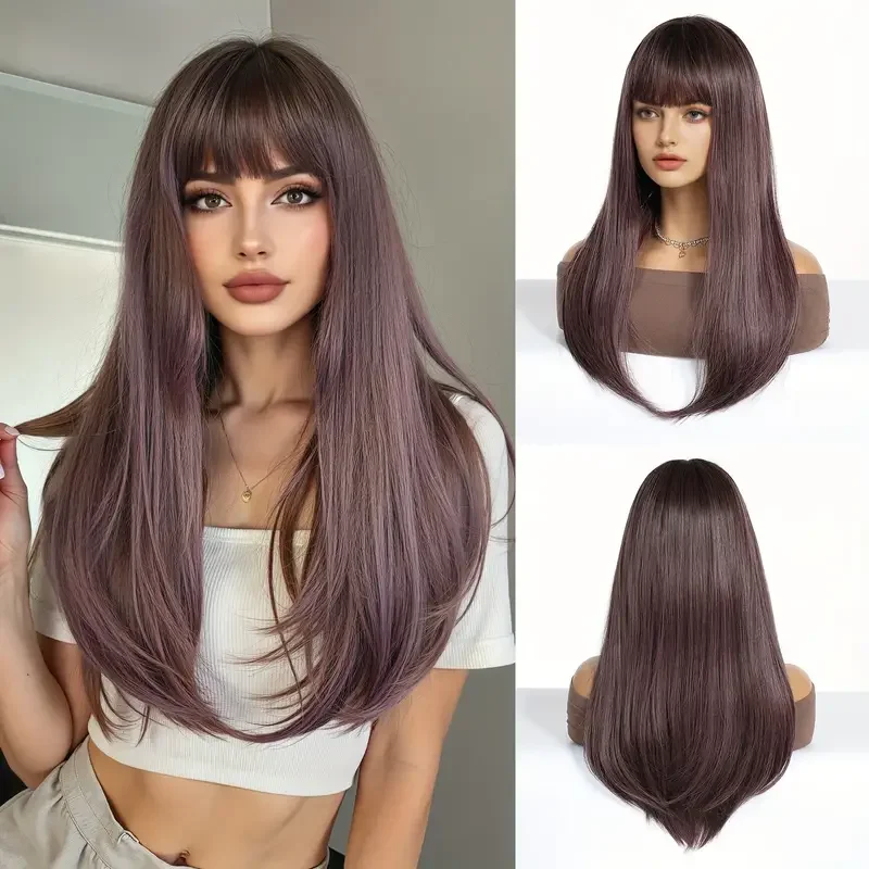 Testar модные черно-фиолетовые длинные прямые синтетические парики гладкие блестящие повседневные вечерние парики из термостойкого волокна для женщин
Testar модные черно-фиолетовые длинные прямые синтетические парики гладкие блестящие повседневные вечерние парики из термостойкого волокна для женщин