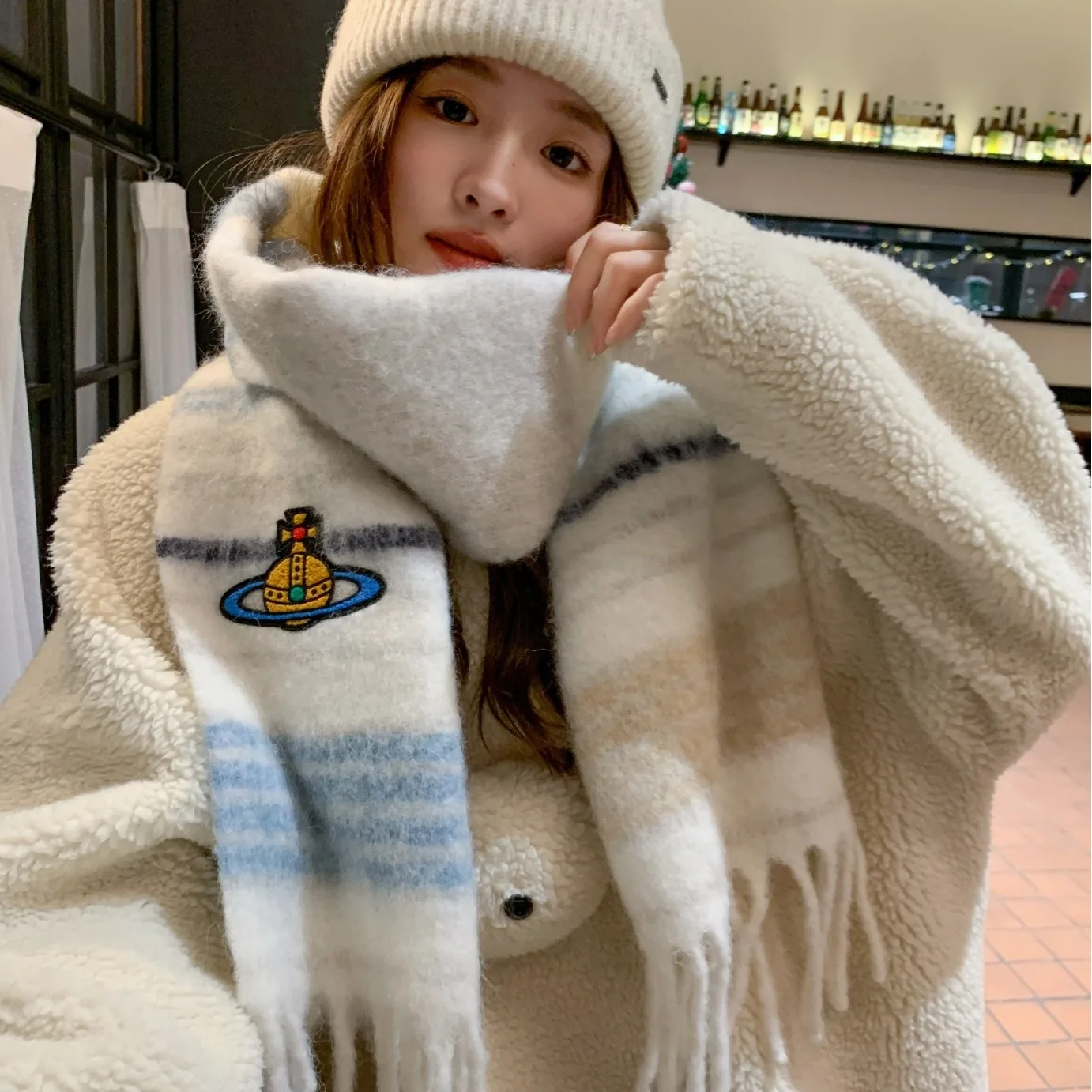 2023 Winter New Versatile and Advanced Style Women's Scarf Stripes Colored and Warm, Thickened and Simple Mohair Overlay Shawl
2023 Winter New Versatile and Advanced Style Women's Scarf Stripes Colored and Warm, Thickened and Simple Mohair Overlay Shawl