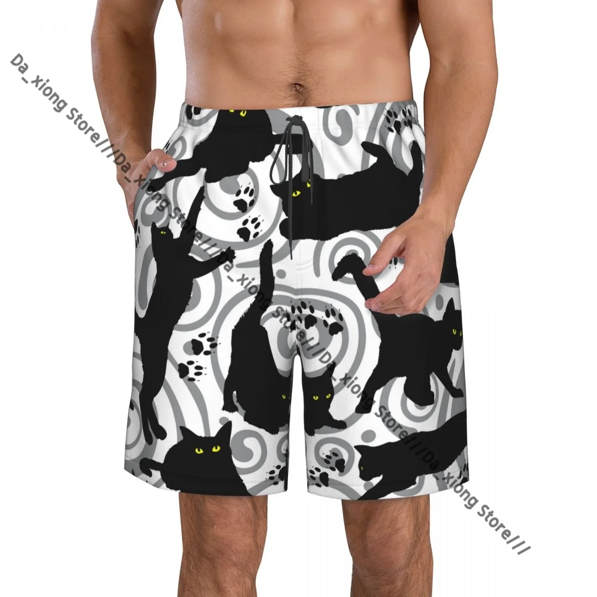 Men's Beach Short Swim Shorts Black Cat Pattern Surfing Sport Board Shorts Swimwear
Men's Beach Short Swim Shorts Black Cat Pattern Surfing Sport Board Shorts Swimwear