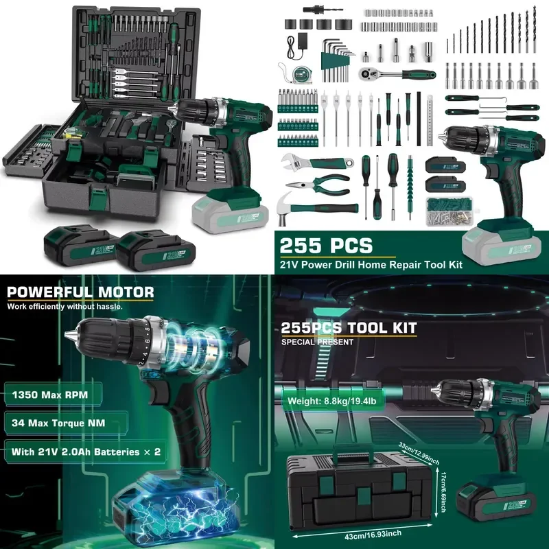 【CHIMU HOME】 20V Cordless Electric Drill with Lithium Battery and Chrome Vanadium Steel Bits for DIY Home Projects
【CHIMU HOME】 20V Cordless Electric Drill with Lithium Battery and Chrome Vanadium Steel Bits for DIY Home Projects