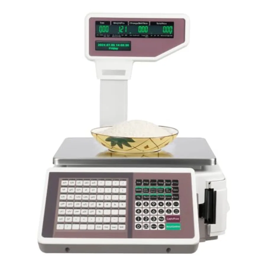 Commercial food scale for farmers' markets, retail, supermarkets: digital price computing scale with thermal label printer, dua
Commercial food scale for farmers' markets, retail, supermarkets: digital price computing scale with thermal label printer, dua