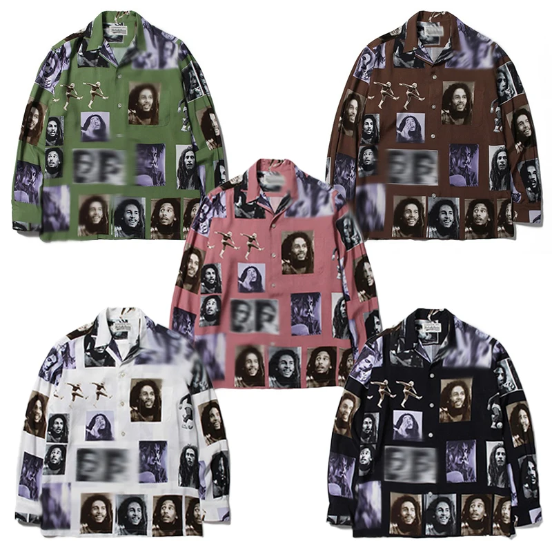 Pdmcms 21aw Bob Marley Hawaiian Casual Synthetic Silk Long Sleeved Shirt For Men
Pdmcms 21aw Bob Marley Hawaiian Casual Synthetic Silk Long Sleeved Shirt For Men