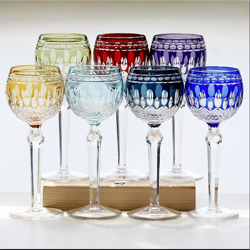 230ml Premium Crystal Wine Glass, Hand Cut Edo Kiriko Style Colored Overlay Goblet, Vintage Pattern Stemmed Drinking Cup
230ml Premium Crystal Wine Glass, Hand Cut Edo Kiriko Style Colored Overlay Goblet, Vintage Pattern Stemmed Drinking Cup