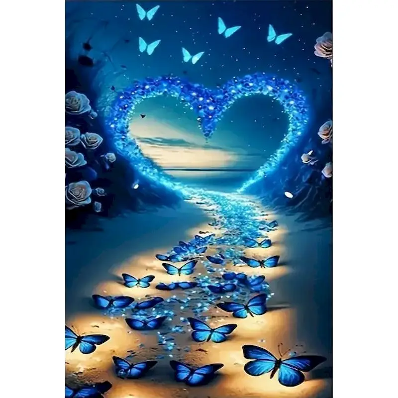 GATYZTORY Full Drill Diamond Painting Kit Blue Butterfly Heart Landscape DIY Craft Perfect for Beginners Home Office Wall Decor
GATYZTORY Full Drill Diamond Painting Kit Blue Butterfly Heart Landscape DIY Craft Perfect for Beginners Home Office Wall Decor