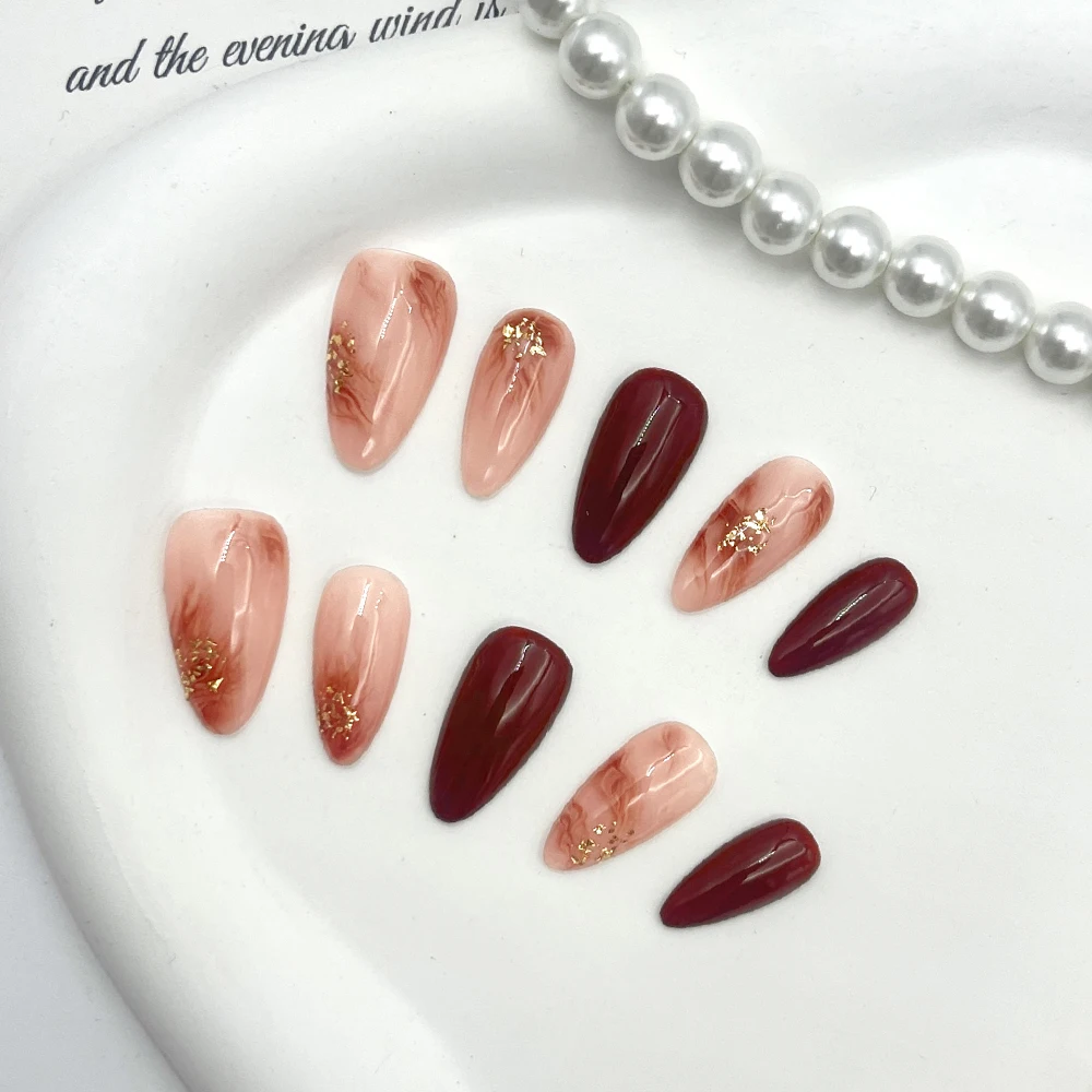 10Pcs Amber Color Smudge Almond Nail Tips Art Winter Caramel Gold Foil Design Stick on False Nails Detachable Handmade Nails
10Pcs Amber Color Smudge Almond Nail Tips Art Winter Caramel Gold Foil Design Stick on False Nails Detachable Handmade Nails