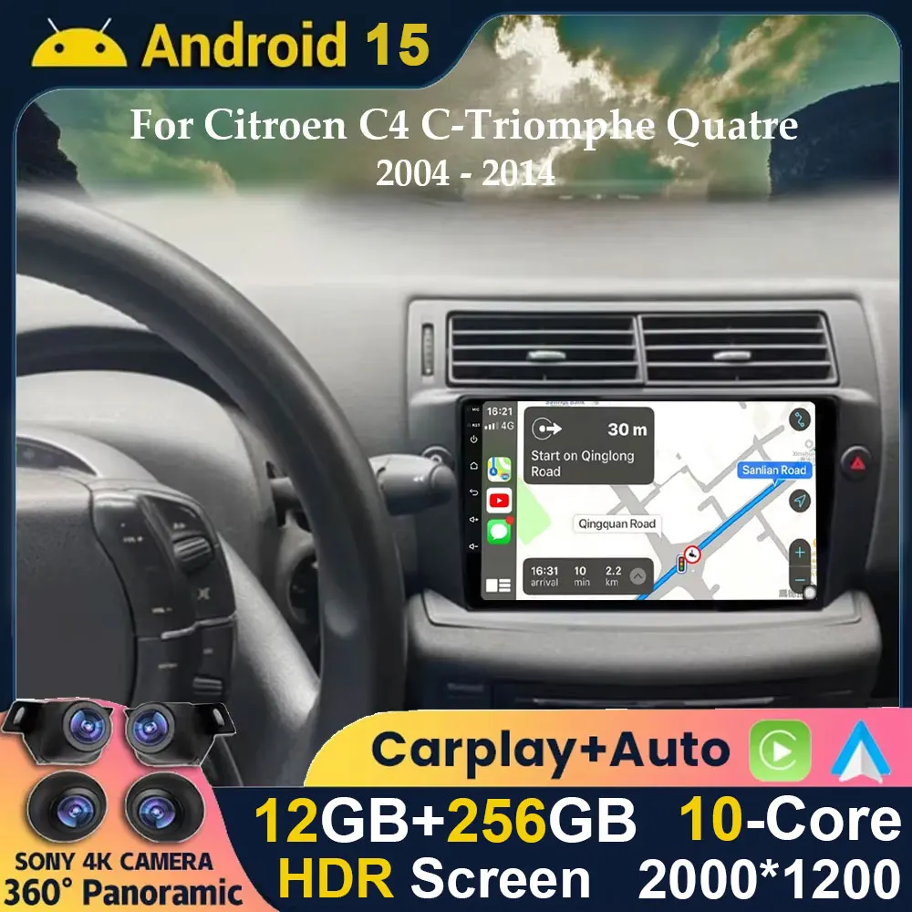 Android 15 Carplay Auto Car Radio For Citroen C4 C-Triomphe Quatre 2004-2014 Multimedia Player Video GPS Stereo WIFI+4G BT DSP
Android 15 Carplay Auto Car Radio For Citroen C4 C-Triomphe Quatre 2004-2014 Multimedia Player Video GPS Stereo WIFI+4G BT DSP