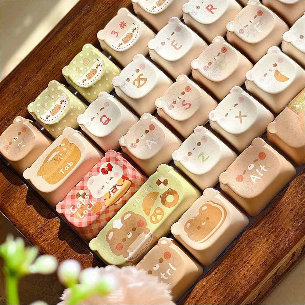138Keys Cute Bear Keycap Coffee Brown Baked Eao Pbt Keycap DIY Mechanical Keyboard Retro Keycaps For Girl Birthday Gift/Resent
138Keys Cute Bear Keycap Coffee Brown Baked Eao Pbt Keycap DIY Mechanical Keyboard Retro Keycaps For Girl Birthday Gift/Resent