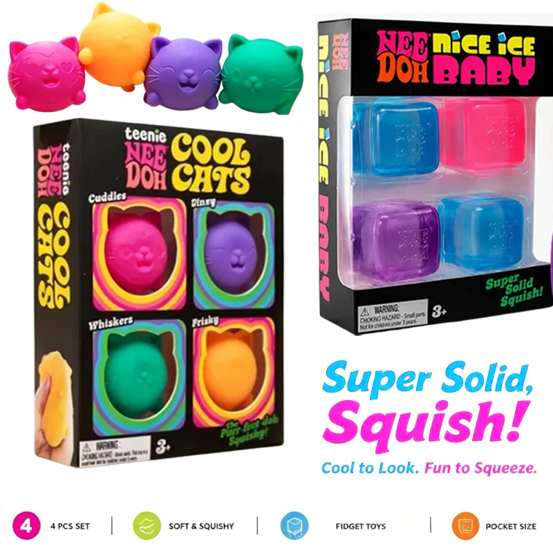 4 Pack Needoh Nice Ice BaBy & Cool Cat Set Super Solid Squish Sensory Toy Squeeze Gadget Toys for ADHD and Autism Gifts
4 Pack Needoh Nice Ice BaBy & Cool Cat Set Super Solid Squish Sensory Toy Squeeze Gadget Toys for ADHD and Autism Gifts 