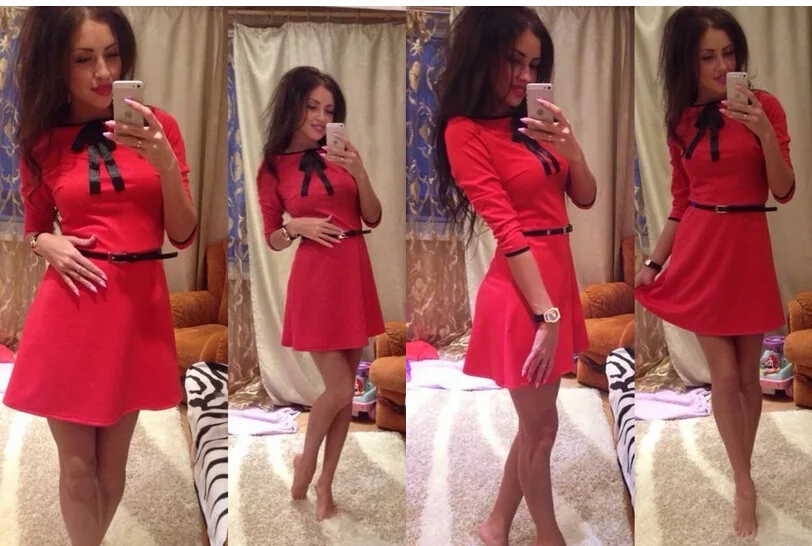 Popular Spring and Autumn Fashion 3/4 Sleeve Dress Round Neck Bow Bandage Dress in Stock
Popular Spring and Autumn Fashion 3/4 Sleeve Dress Round Neck Bow Bandage Dress in Stock