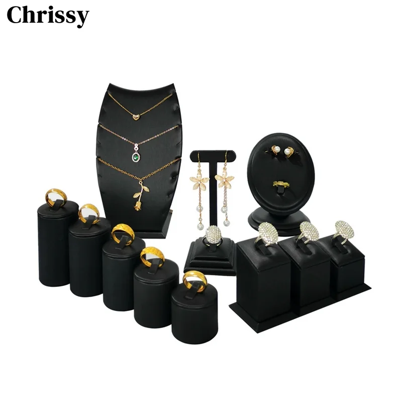 Черная подставка для ювелирных изделий из искусственной кожи для колец, серег, ожерелий - стойка для витрины магазина для реквизита для ювелирных изделий
Черная подставка для ювелирных изделий из искусственной кожи для колец, серег, ожерелий - стойка для витрины магазина для реквизита для ювелирных изделий