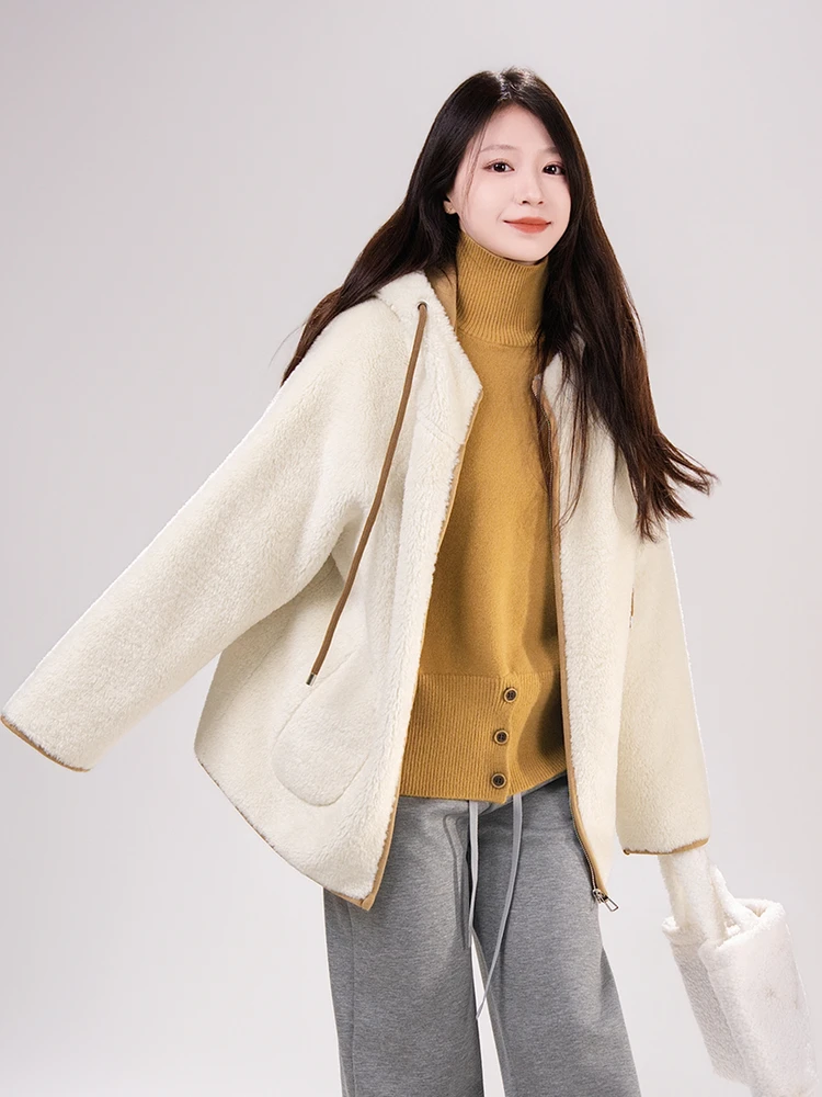 Adorable Anti-Aging Loose Fit Lamb Fur Coat with Zipper And Hood in Beige Color for Women Winter Outerwear by Art Wild Series
Adorable Anti-Aging Loose Fit Lamb Fur Coat with Zipper And Hood in Beige Color for Women Winter Outerwear by Art Wild Series
