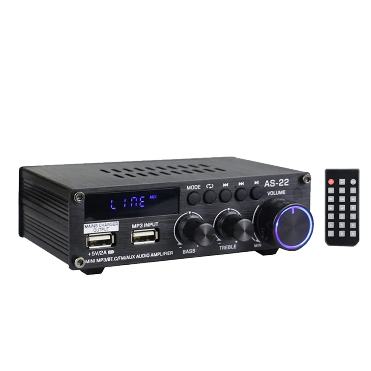 AU47-AS22 HiFi Digital Amplifier 30Wx2 2.0 Channel Car Bluetooth Amplifier Home Stereo Audio Amplifier Receiver US Plug
AU47-AS22 HiFi Digital Amplifier 30Wx2 2.0 Channel Car Bluetooth Amplifier Home Stereo Audio Amplifier Receiver US Plug