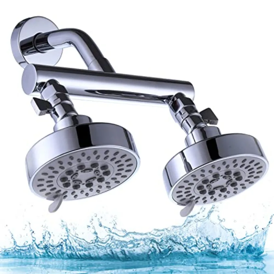 Double Shower Head with Shut-Off Valve, Bathathroom High Pressure Dual Fixed Rain Shower Head Combo with Brass Dual Outlet Mani
Double Shower Head with Shut-Off Valve, Bathathroom High Pressure Dual Fixed Rain Shower Head Combo with Brass Dual Outlet Mani